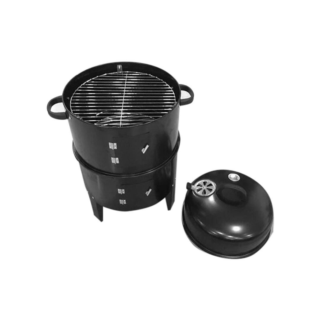 SOGA 2X 3 In 1 Barbecue Smoker Outdoor Charcoal BBQ Grill Camping Picnic Fishing