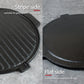 SOGA 2X 30CM Round Cast Iron Korean BBQ Grill Plate with Handles and Drip Lip