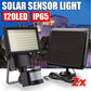 2PCS 120LED Solar Sensor Lights IP65 Motion Detection Light Security Garden Yard