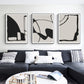 40cmx60cm Black Beige 3 Sets Black Frame Canvas Wall Art