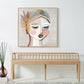 80cmx80cm Calm Girl Gold Frame Canvas Wall Art