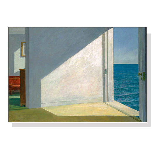 60cmx90cm Room By The Sea By Edward Hopper White Frame Canvas Wall Art