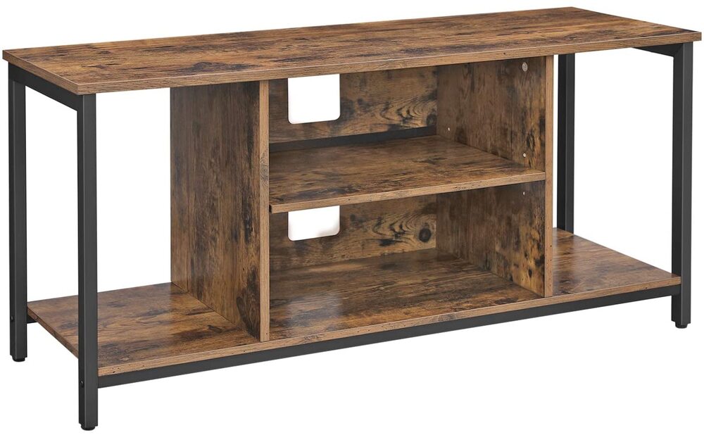 VASAGLE TV Cabinet TV Console Unit with Open Storage TV Stand with Shelving Rustic Brown LTV39BX