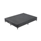 Mattress Base Ensemble Queen Size Solid Wooden Slat in Black with Removable Cover