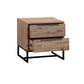 4 Pieces Bedroom Suite made in Solid Wood Acacia Veneered Queen Size Oak Colour 1XBed, 2X Bedside Table & 1XTallboy