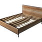 4 Pieces Bedroom Suite with Particle Board Contraction and Metal Legs Queen Size Oak Colour Bed, Bedside Table & Tallboy