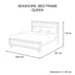 4 Pieces Bedroom Suite Queen Size Silver Brush in Acacia Wood Construction Bed, Bedside Table & Tallboy