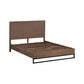 King size Bed Frame Solid Wood Acacia Veneered Bedroom Furniture Steel Legs
