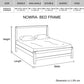 Bed Frame Single Size in Solid Wood Veneered Acacia Bedroom Timber Slat in Oak