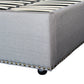 Bed Frame Queen Size in Grey Fabric Upholstered French Provincial High Bedhead