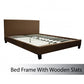 Queen Size Leatheratte Bed Frame in Brown Colour with Metal Joint Slat Base