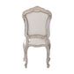 Dining Chair Linen Fabric Beige Oak Wood White Washed Finish