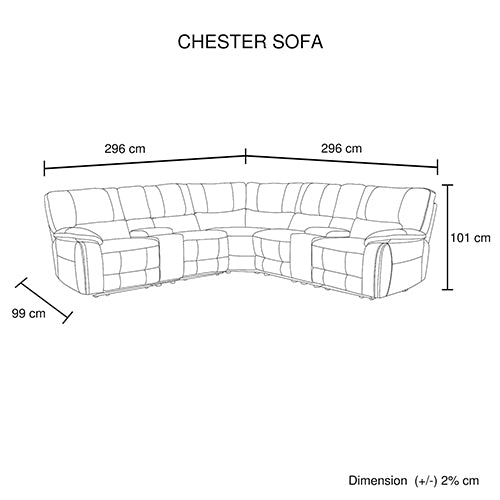 Round Corner Genuine Leather Dark Brown Electric Recliner with 2x Cup Holders Lounge Set for Living Room