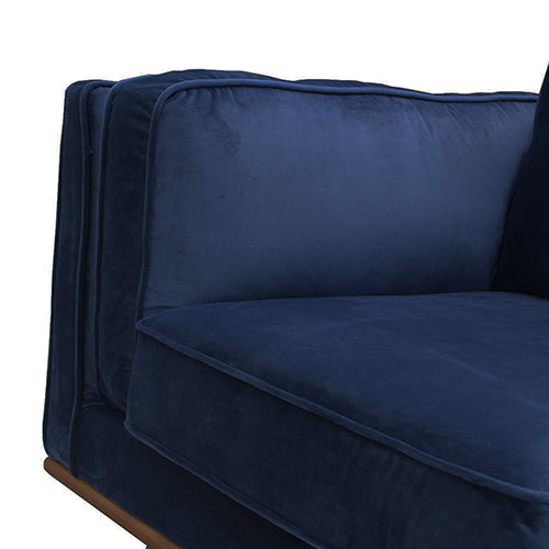 3 Seater Sofa Soft Blue in Soft Blue Velvet Fabric Lounge Set for Living Room Couch with Wooden Frame