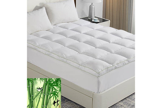 Luxton King Size 1000GSM Bamboo Mattress Topper with Gusset Support