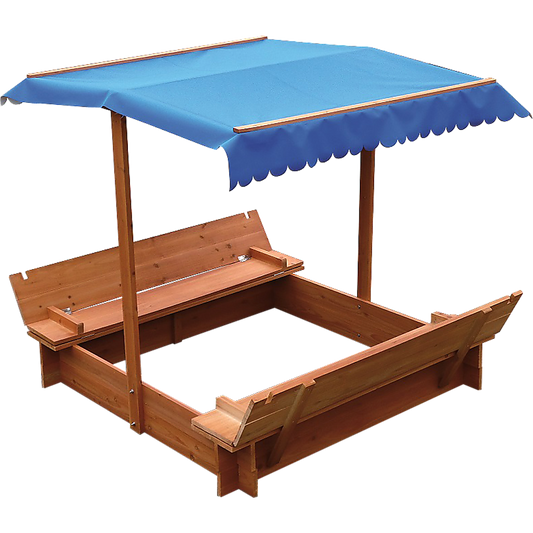 Kids Wooden Toy Sandpit with Canopy