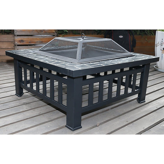 18" Square Metal Fire Pit Outdoor Heater