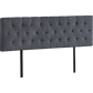 Linen Fabric King Bed Deluxe Headboard Bedhead - Grey