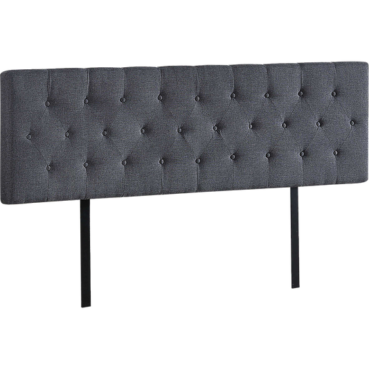 Linen Fabric King Bed Deluxe Headboard Bedhead - Grey