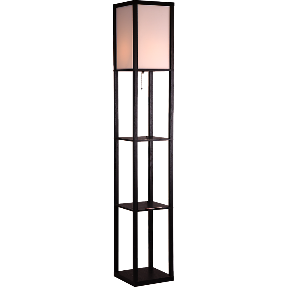 Shelf Floor Lamp - Shade Diffused Light Source with Open-Box Shelves