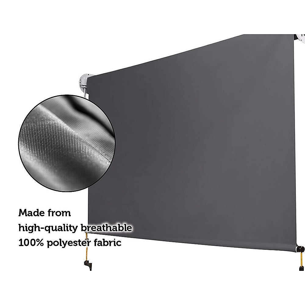 Retractable Straight Drop Roll Down Awning Garden Patio Screen 2.1X2.5M