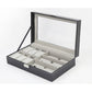 6+3 Grid Watch Sunglass Eyeglasses Display Box Case Storage Organizer PU Leather