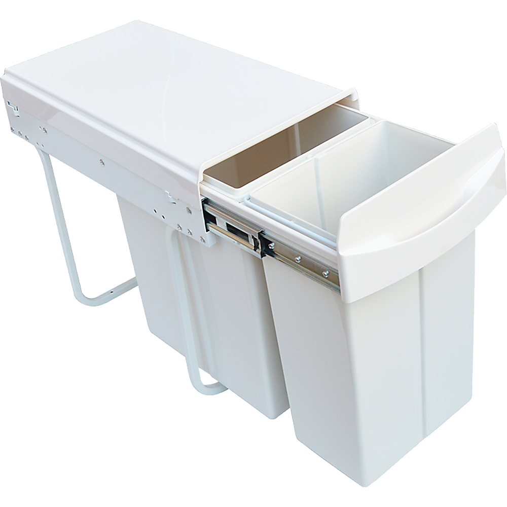 Pull Out Bin Kitchen Double Dual Slide Garbage Rubbish Waste 10L+20L