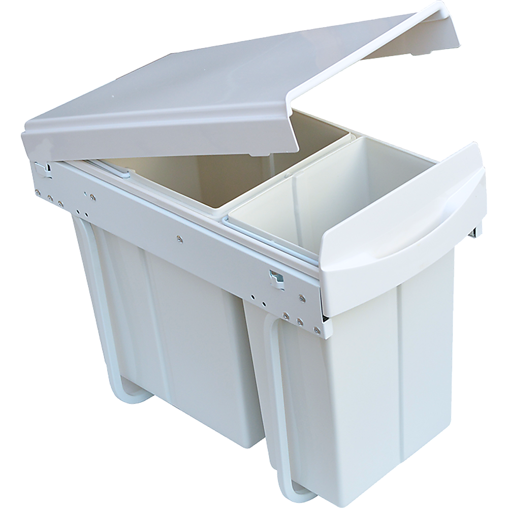 Pull Out Bin Kitchen Double Dual Slide Garbage Rubbish Waste 10L+20L