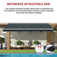 Motorised Outdoor Folding Arm Awning Retractable Sunshade Canopy Grey 4.0m x 3.0m