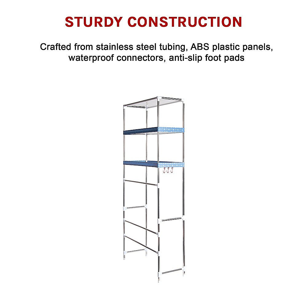 Storage Shelves Shelf 3 Tier Rack Portable Laundry Stand Unit Organiser