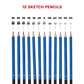 Art Sketch Pencils Oil Drawing Colouring Graphite Charcoal Pencil Set 72pcs/set