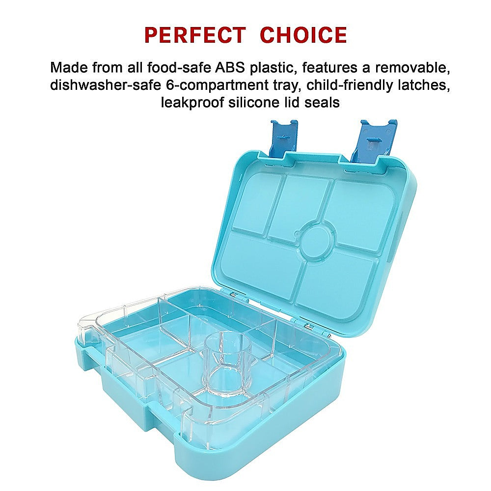 Bento Lunch Box Kids Leakproof Food Container School Picnic - Blue