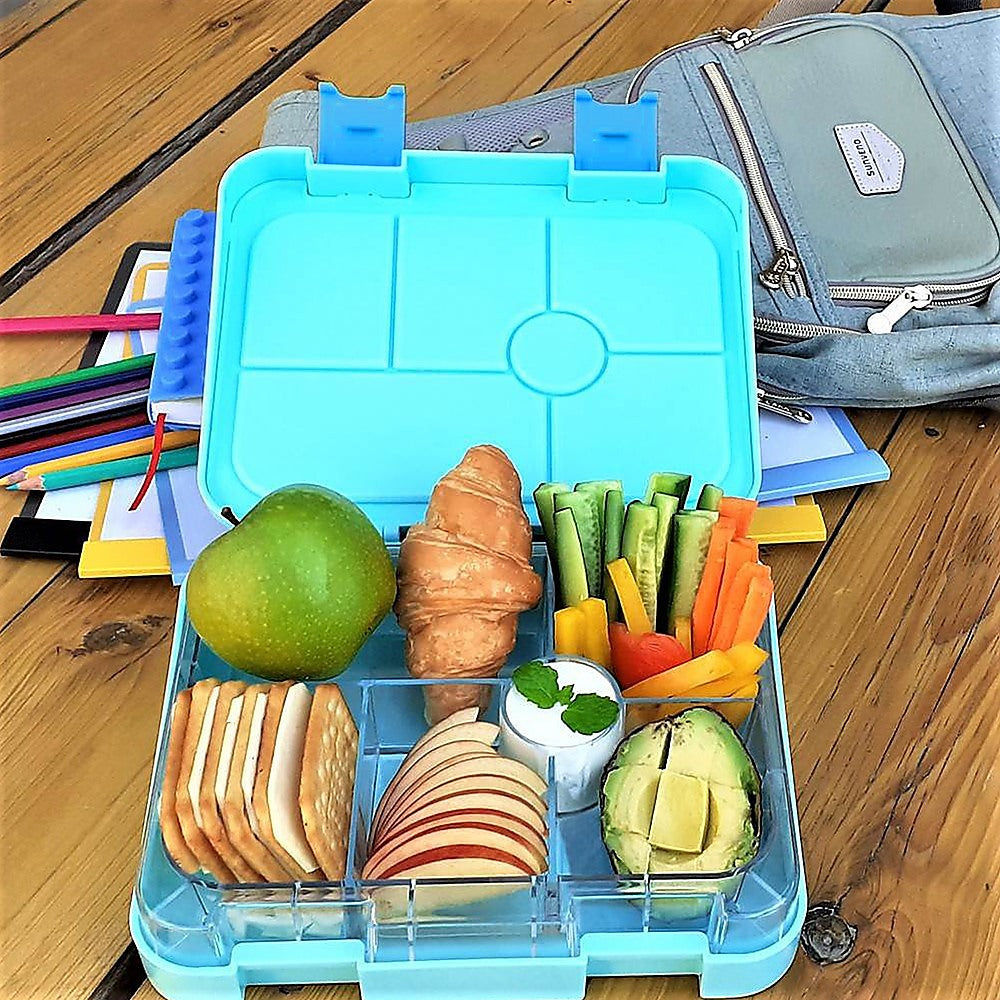 Bento Lunch Box Kids Leakproof Food Container School Picnic - Blue