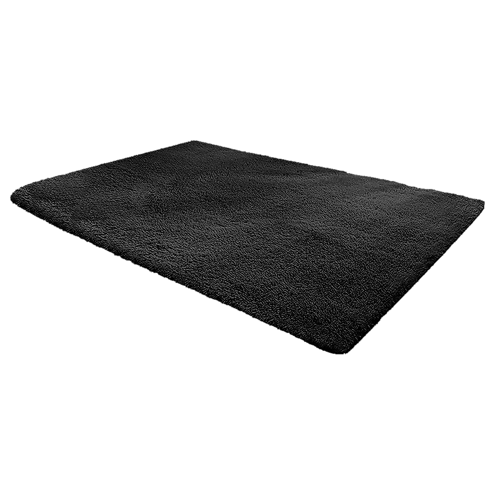 230x200cm Floor Rugs Large Shaggy Rug Area Carpet Bedroom Living Room Mat - Black