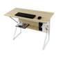 Wood & Metal Computer Desk with Shelf Home Office Furniture