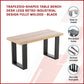 Trapezoid-Shaped Table Bench Desk Legs Retro Industrial Design Fully Welded - Black