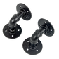 Industrial Black Iron Pipe Bracket Wall Mounted Floating Shelf - Set of 2