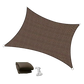 Rectangle Sun Shade Sail Fabric Garden Patio Pool Awning Canopy Cover Coffee