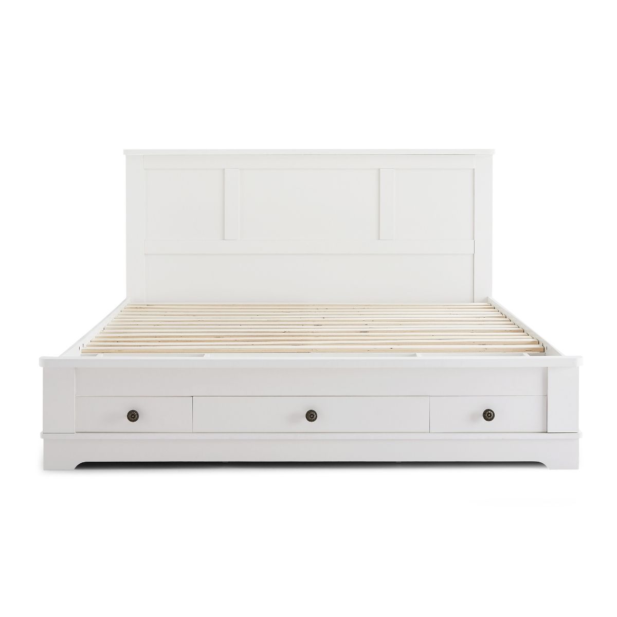 Margaux White Coastal Lifestyle Bedframe with Storage Drawers King