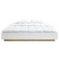 Aiden Industrial Contemporary White Oak Bed Base