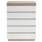 Ashley Coastal White Wooden Chest of 5 Drawers Tallboy