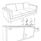 3 Seater Sofa Teal Fabric Lounge Set for Living Room Couch with Wooden Frame