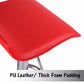 2X Red Bar Stools Faux Leather Low Back Adjustable Crome Base Gas Lift Slim Seat Swivel Chairs