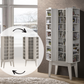 Multimedia DVD CD Storage Cabinet With Hidden Compartment In White Oak