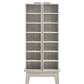 Multimedia DVD CD Storage Cabinet With Hidden Compartment In White Oak